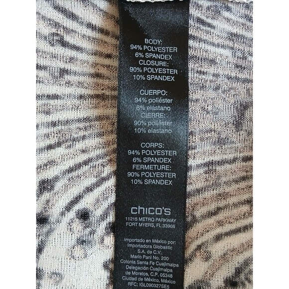 Chico’s Travelers Collection Foiled Peacock Jacket Cardigan Ivory Gray Size 3 XL - Picture 16 of 16